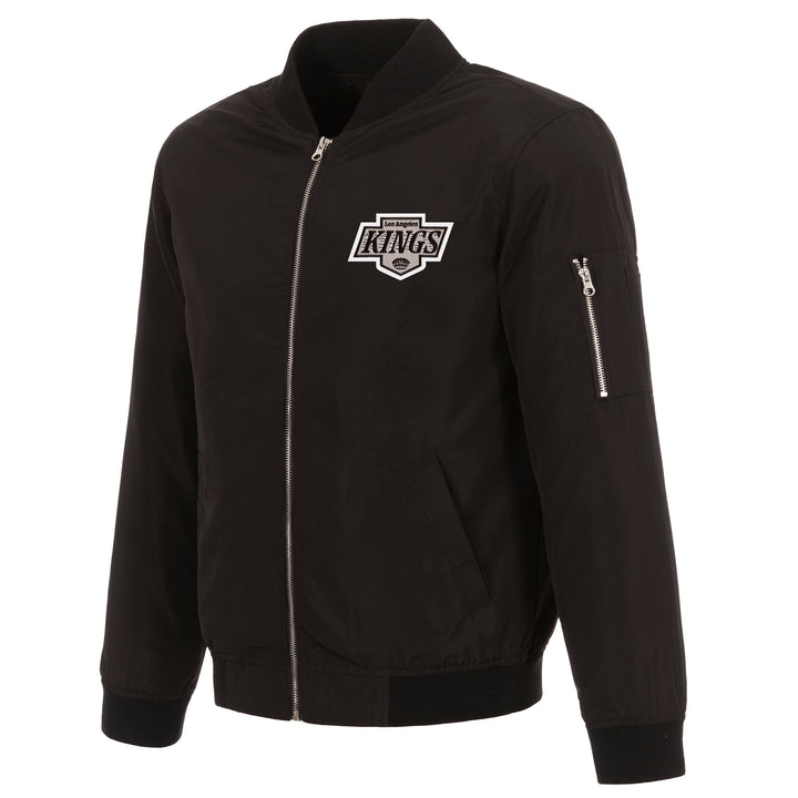 LA Kings JH Design Nylon Bomber Black Jacket