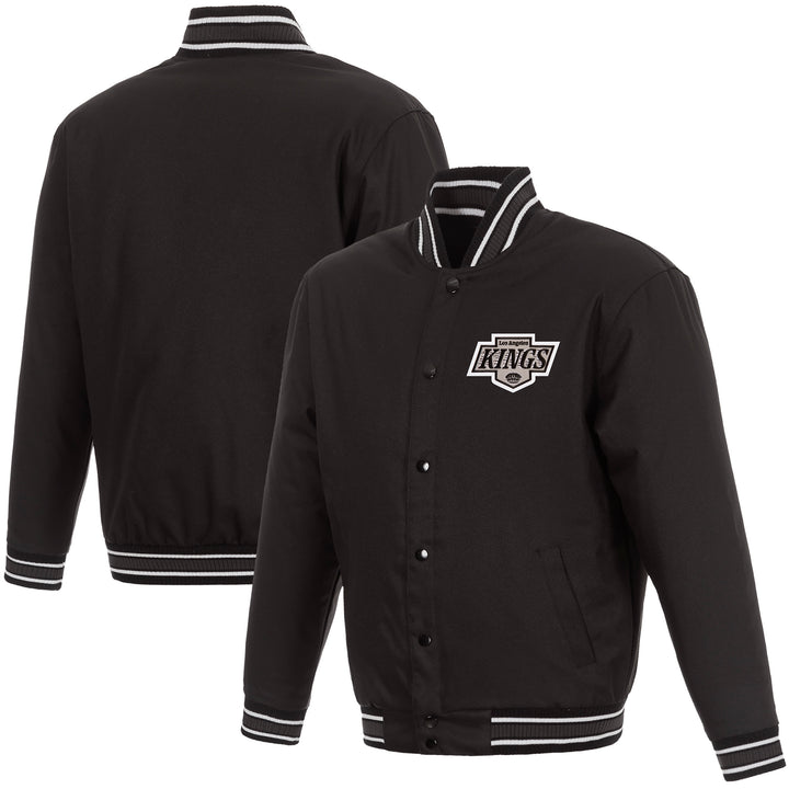 LA Kings JH Design Front Logo Poly-Twill Black Jacket