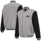 Kings JH Design Front Logo Two-Tone Fleece Grey/Black Sleeve Reversible Jacket