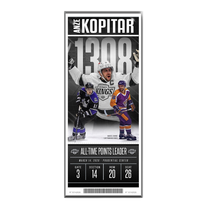 Kings Kopitar 1308 Points Leader Commemorative Ticket