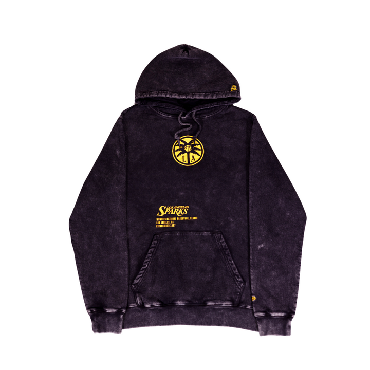 LA Sparks New Era Black Acid Wash Game Day Hoodie