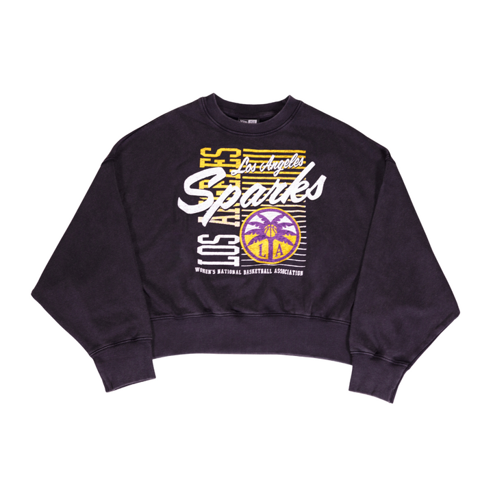 LA Sparks New Era Black Women's Throwback Acid Wash Crewneck
