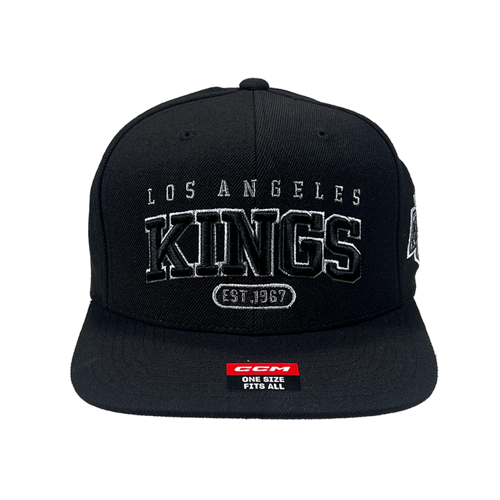 LA Kings CCM Black Flat Brim Snapback Hat