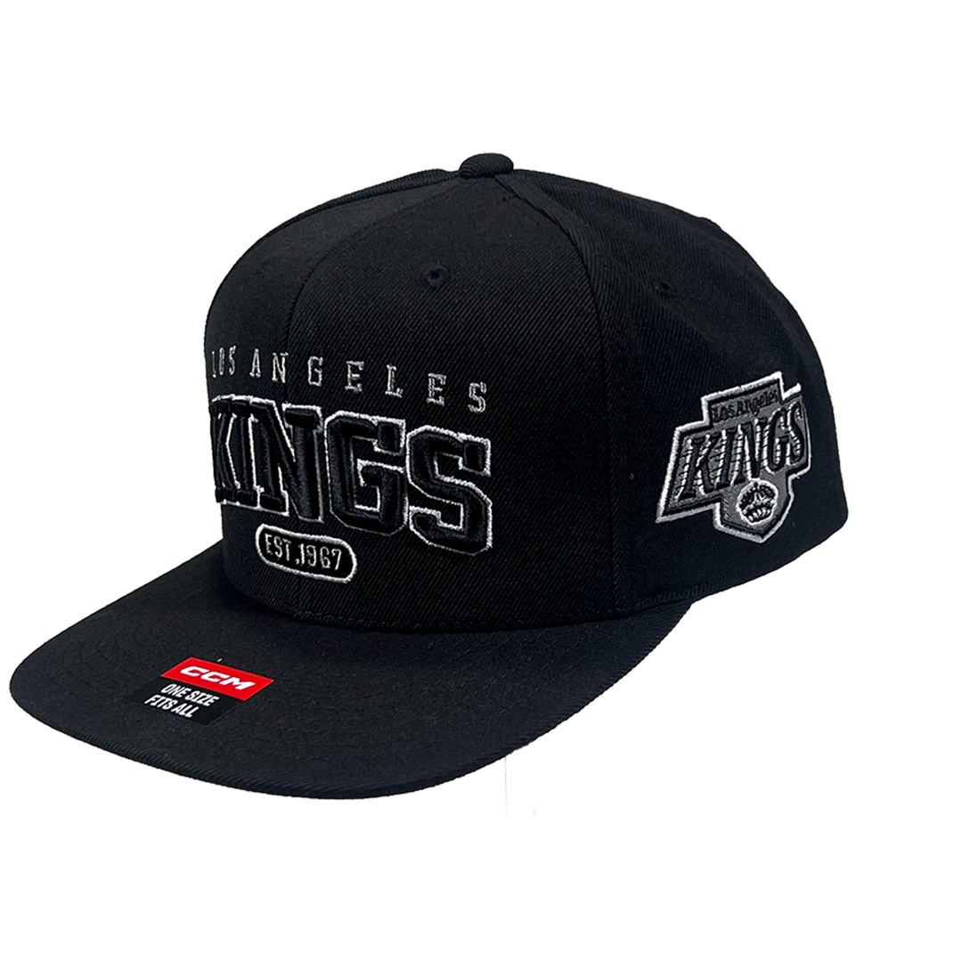 LA Kings CCM Black Flat Brim Snapback Hat