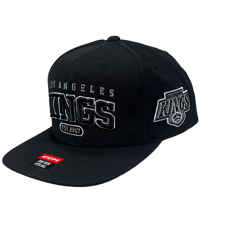 LA Kings CCM Black Flat Brim Snapback Hat