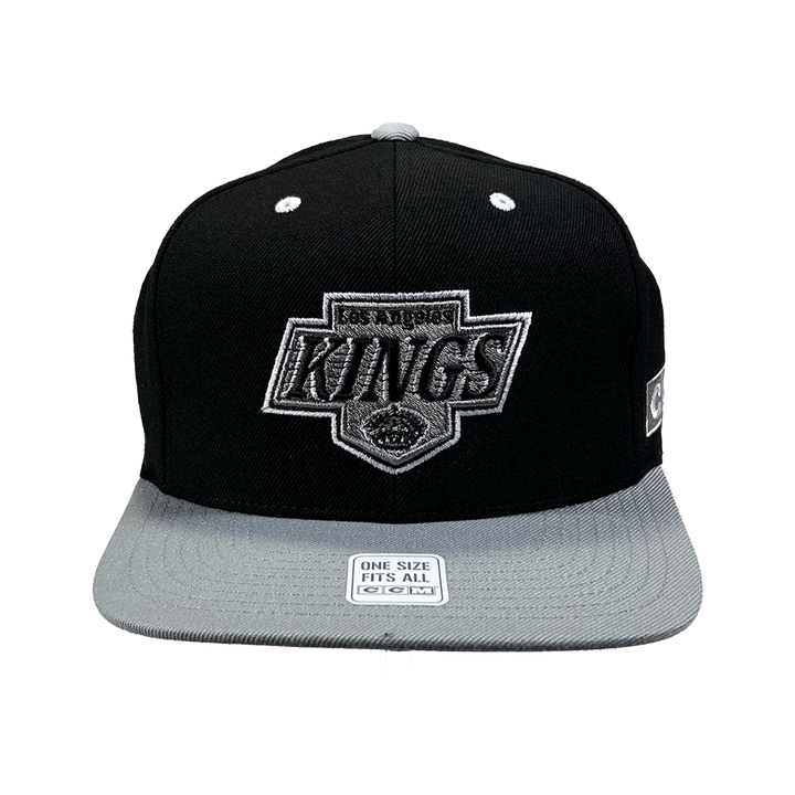 LA Kings CCM Black Grey Flat Brim Snapback Hat