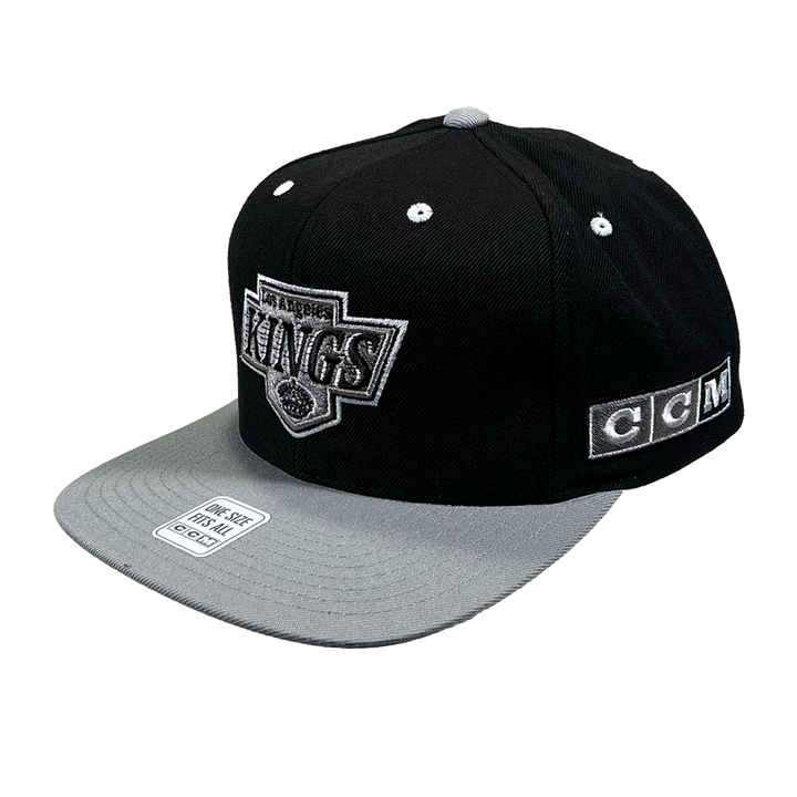 LA Kings CCM Black Grey Flat Brim Snapback Hat