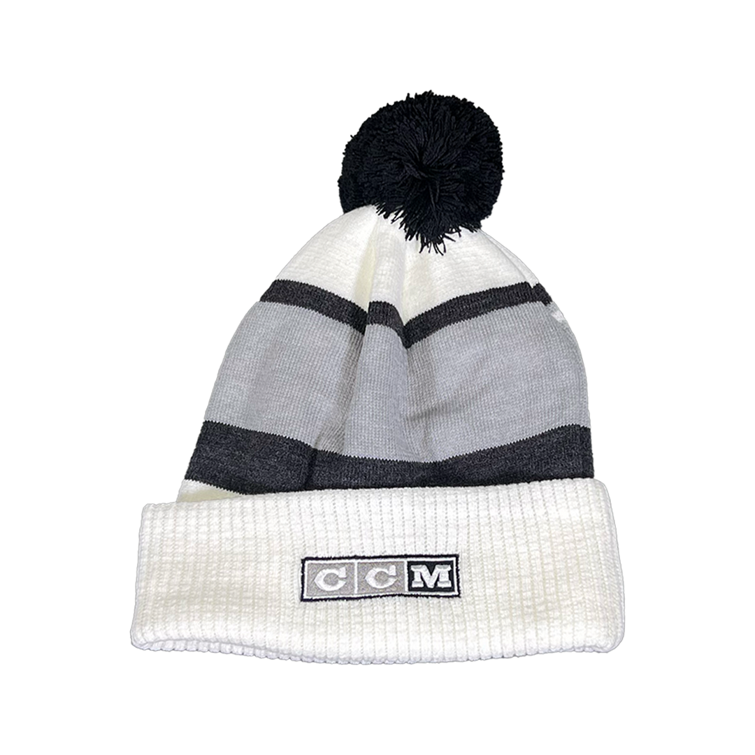 LA Kings CCM Chevy Logo White Knit Pom Beanie