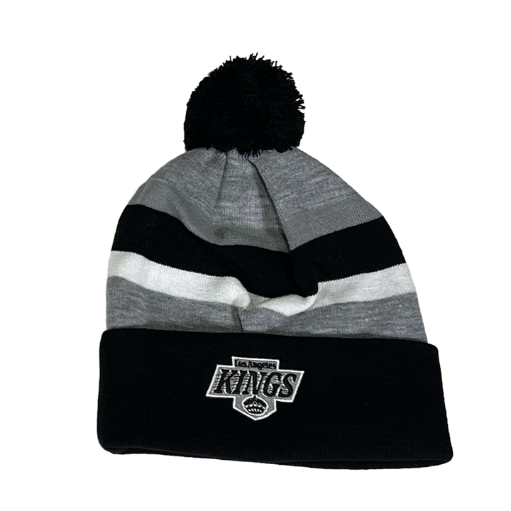 LA Kings CCM Chevy Logo Stripe Pom Knit Beanie