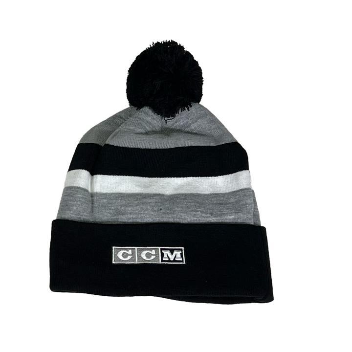 LA Kings CCM Chevy Logo Stripe Pom Knit Beanie