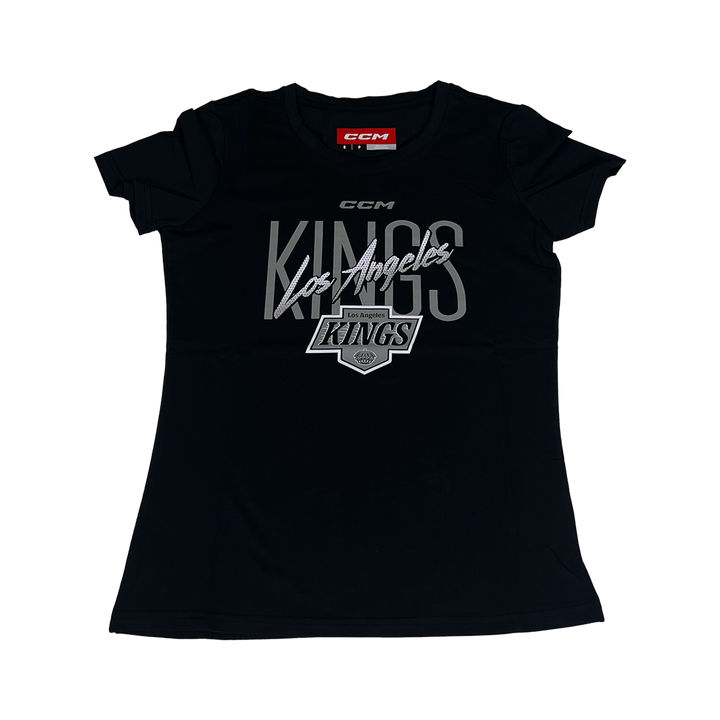 LA Kings Womens Badge Logo Black Short Sleeve Tee