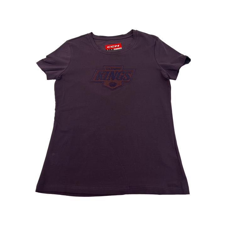 LA Kings Womens Chevy Logo Purple Short Sleeve Tee