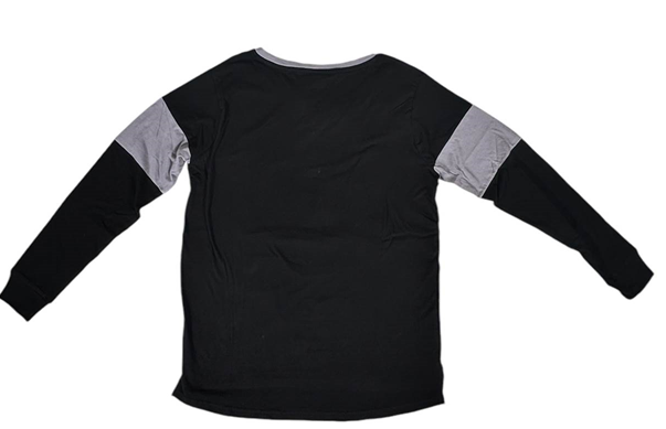 Kings Womens New Era Black/ Grey V-Neck Tie Long Sleeve T-Shirt