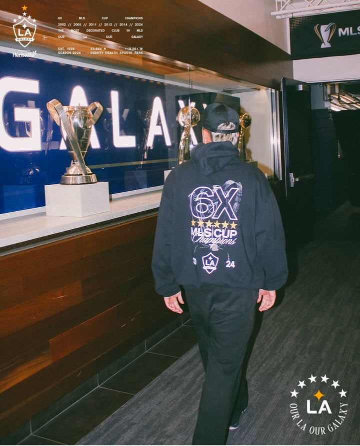 LA GALAXY 2024 6X CHAMPS BLACK HOODIE