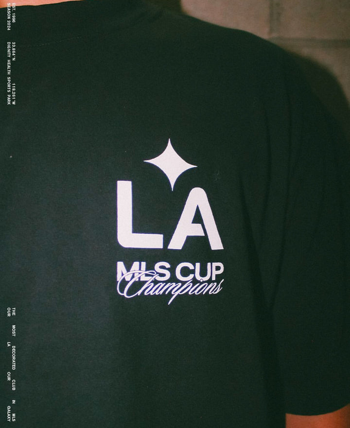 LA GALAXY 2024 6X CHAMPS BLACK T-SHIRT