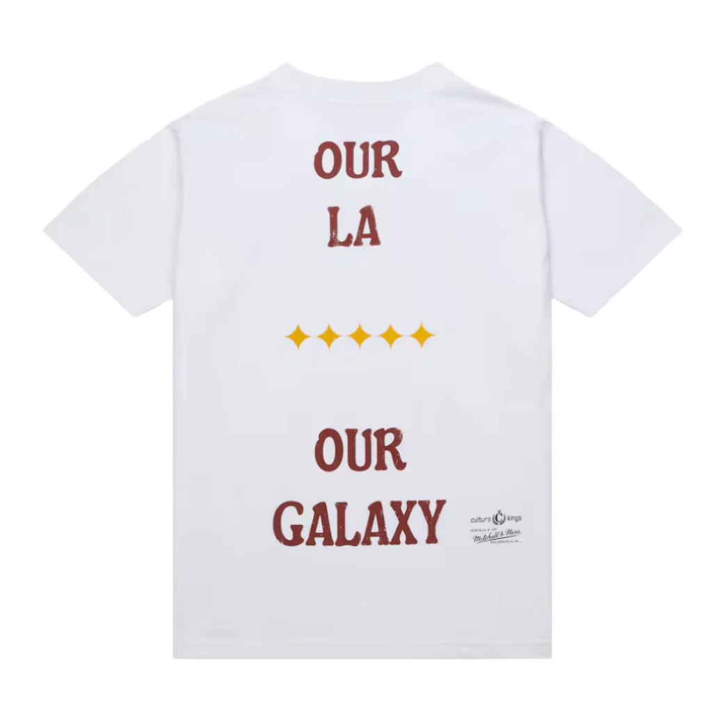 LA GALAXY 2024 CULTURE KINGS MITCHELL & NESS OUR LA OUR GALAXY WHITE T-SHIRT