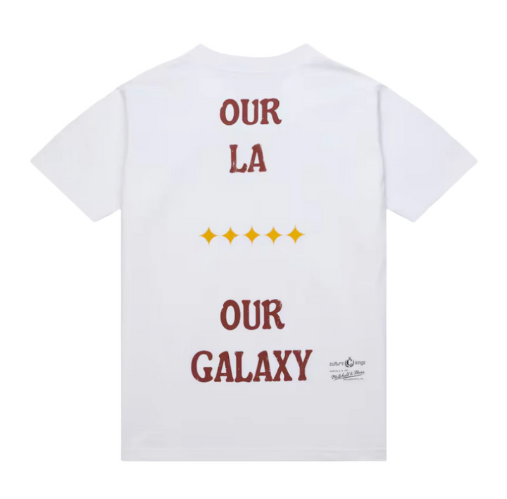 LA GALAXY 2024 CULTURE KINGS MITCHELL & NESS OUR LA OUR GALAXY WHITE T-SHIRT