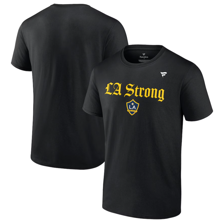 LA GALAXY 2025 FANATICS LA STRONG BLACK T-SHIRT