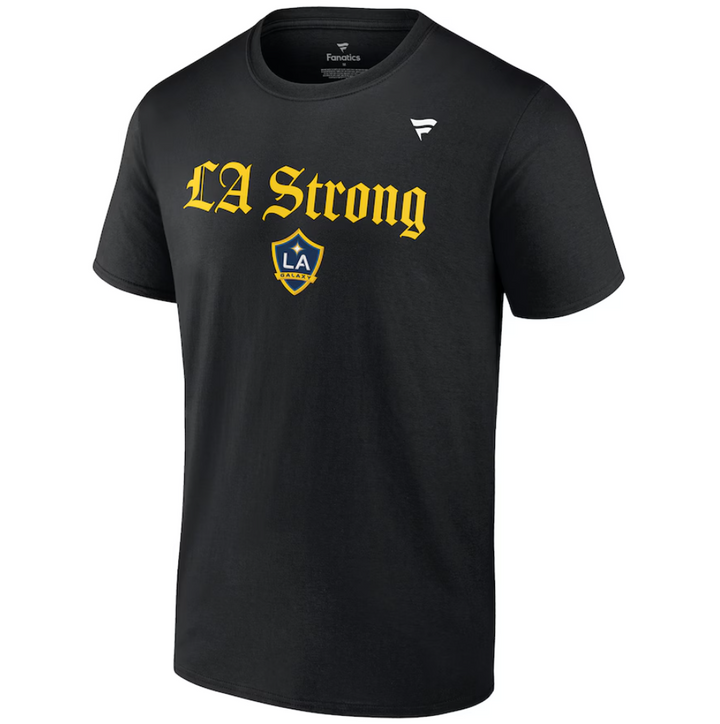 LA GALAXY 2025 FANATICS LA STRONG BLACK T-SHIRT