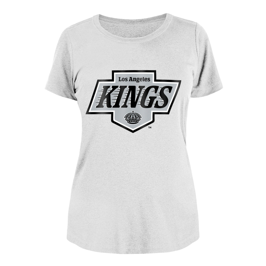LA Kings New Era Women's 2024 Primary Logo White Short Sleeve T-Shirt