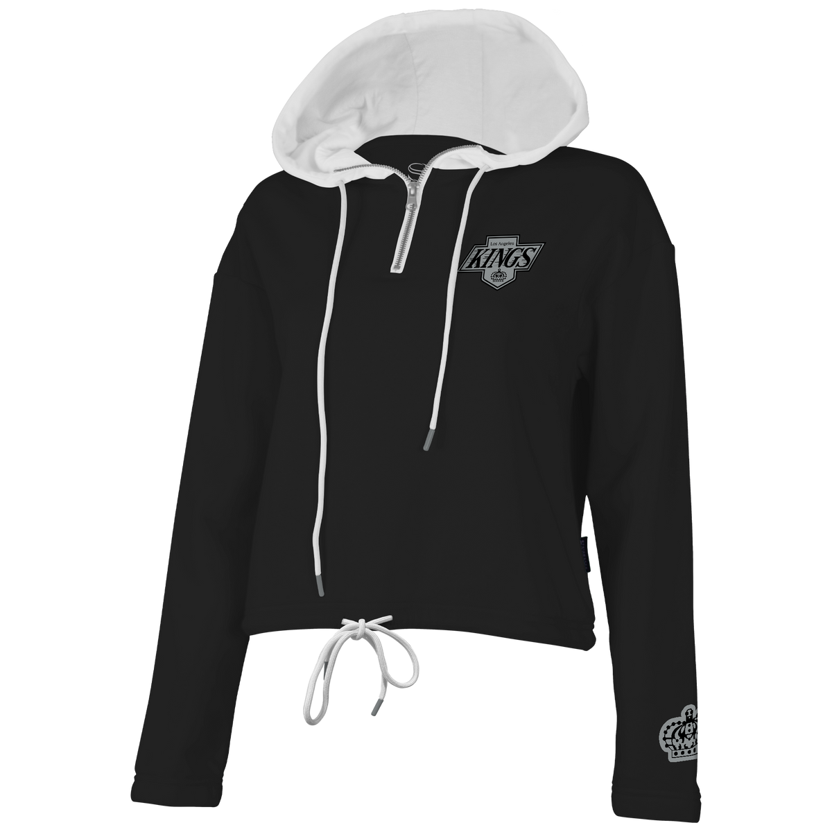 Kings Women Stadium Essentials NHL Game Plan Quarter Zip Black Hoodie