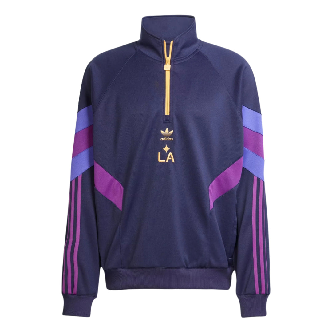 LA GALAXY adidas 2025 Originals Purple Half Zip Crew Sweatshirt