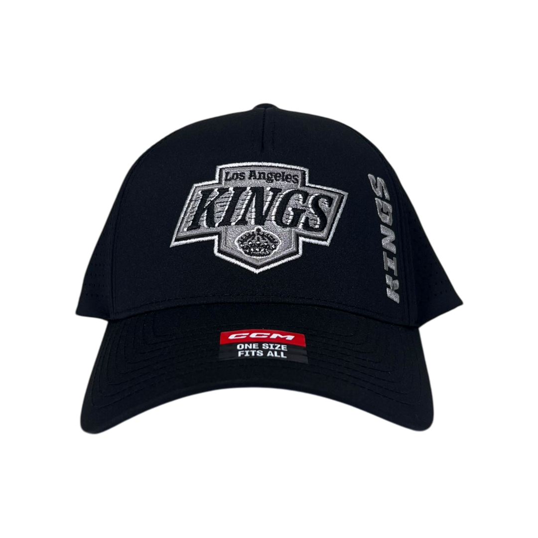 LA Kings CCM Black Lightweight Perforated Adjusted Hat