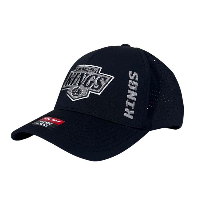 LA Kings CCM Black Lightweight Perforated Adjusted Hat