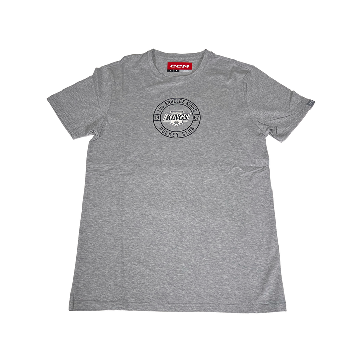 LA Kings Circle Logo Grey Hockey Short Sleeve Tee