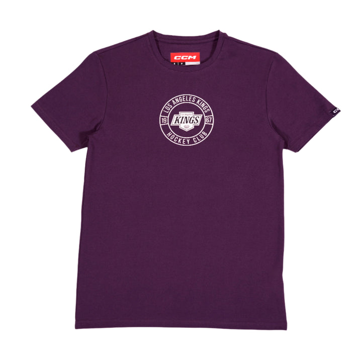 LA Kings Purple Circle Logo Hockey Short Sleeve Shirt