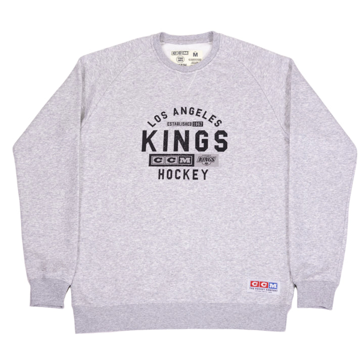 LA Kings CCM Grey Fleece Crewneck Wordmark