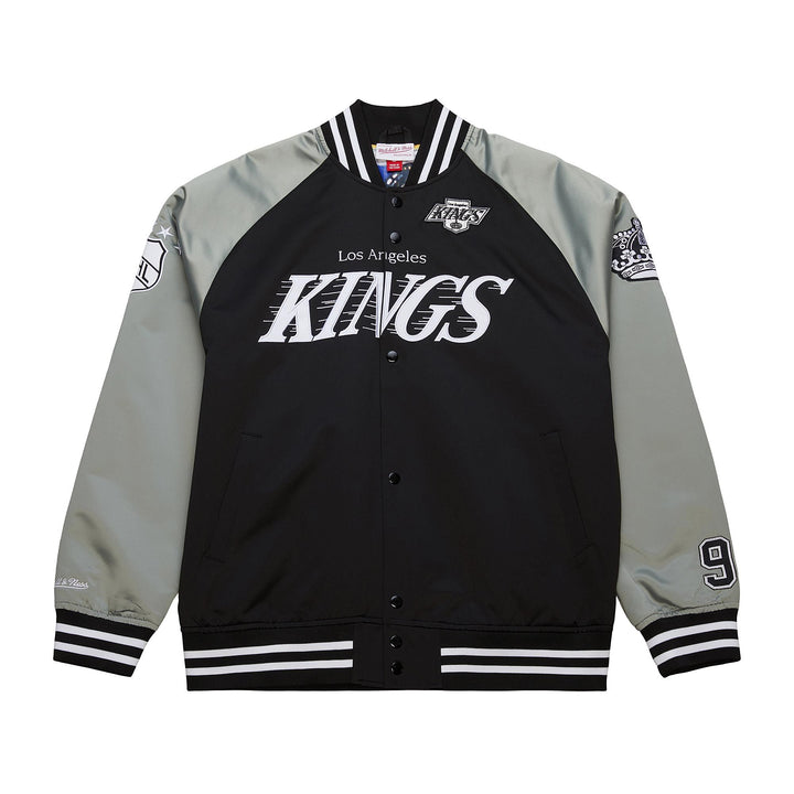 Wayne Gretzky LA Kings Mitchell & Ness Gray/ Black Lightweight Satin Jacket