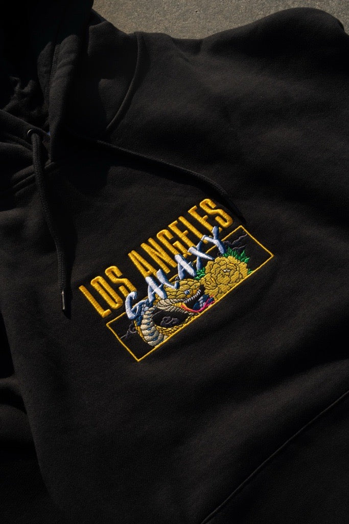 LA GALAXY 2025 MITCHELL & NESS LUNAR NEW YEAR BLACK HOODIE