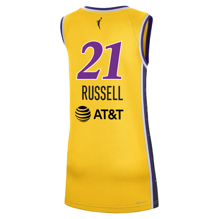 LA SPARKS MERCEDES RUSSELL NIKE GOLD REBEL EDITION JERSEY