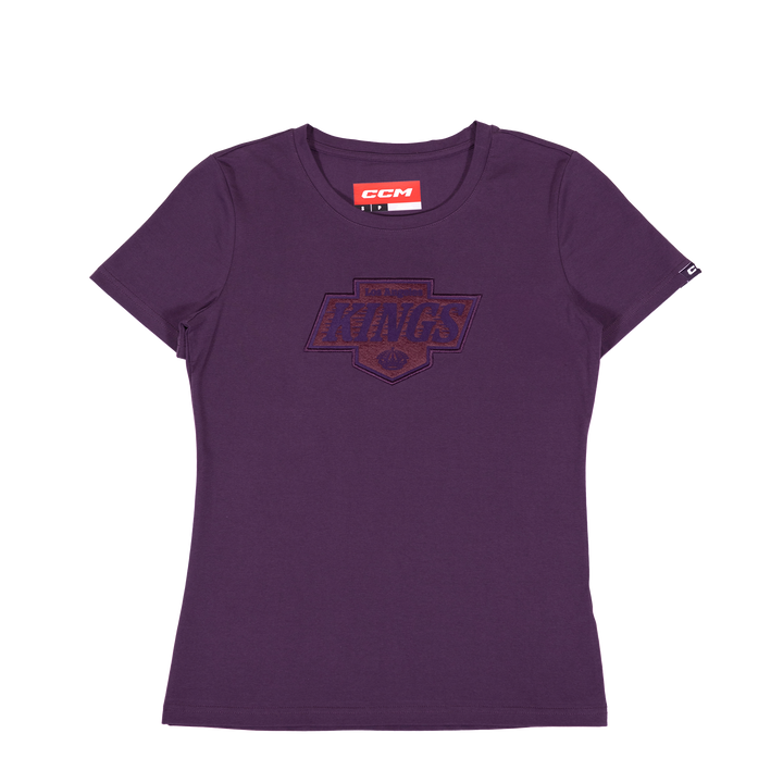 LA Kings Womens Chevy Logo Purple Short Sleeve Tee