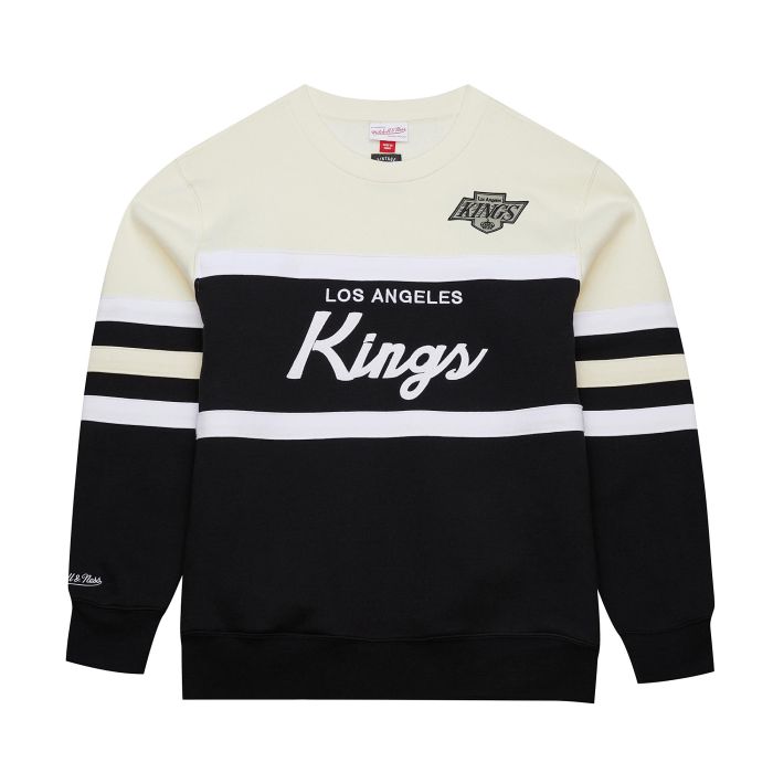 LA Kings Mitchell & Ness Black/ White Head Coach Crewneck