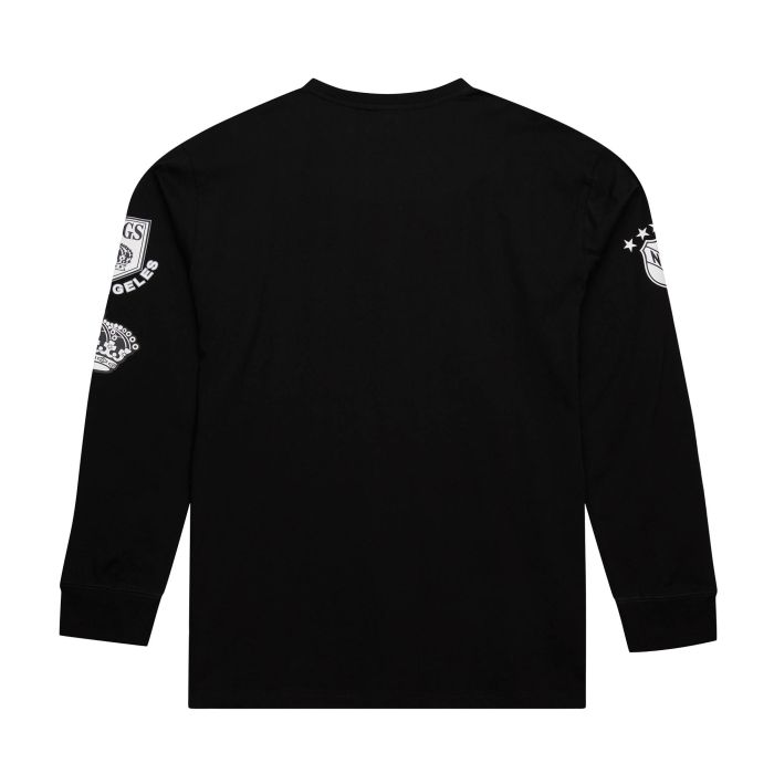 LA Kings Mitchell & Ness Black All Over Vintage Long Sleeve Primary Logo