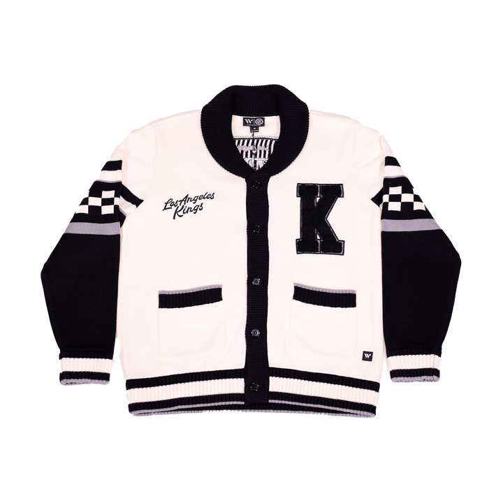 LA Kings Jacquard Knit Button Up Sweater
