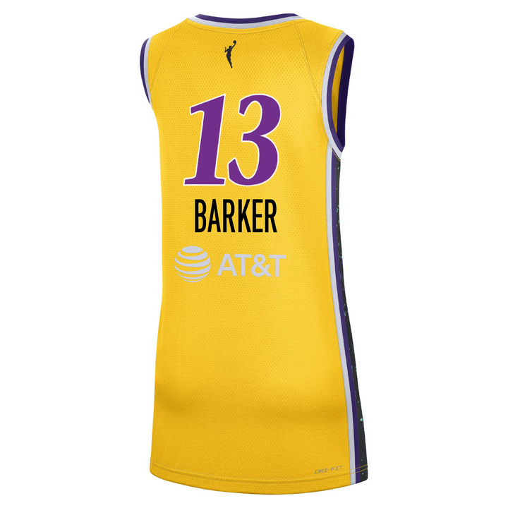 LA SPARKS SARAH ASHLEE BARKER NIKE GOLD REBEL EDITION JERSEY
