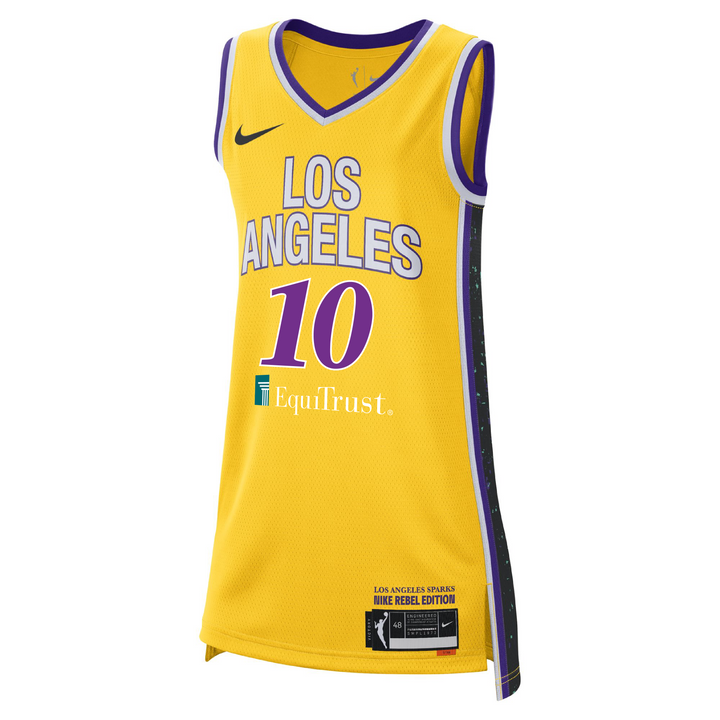 LA SPARKS KELSEY PLUM NIKE GOLD REBEL EDITION JERSEY