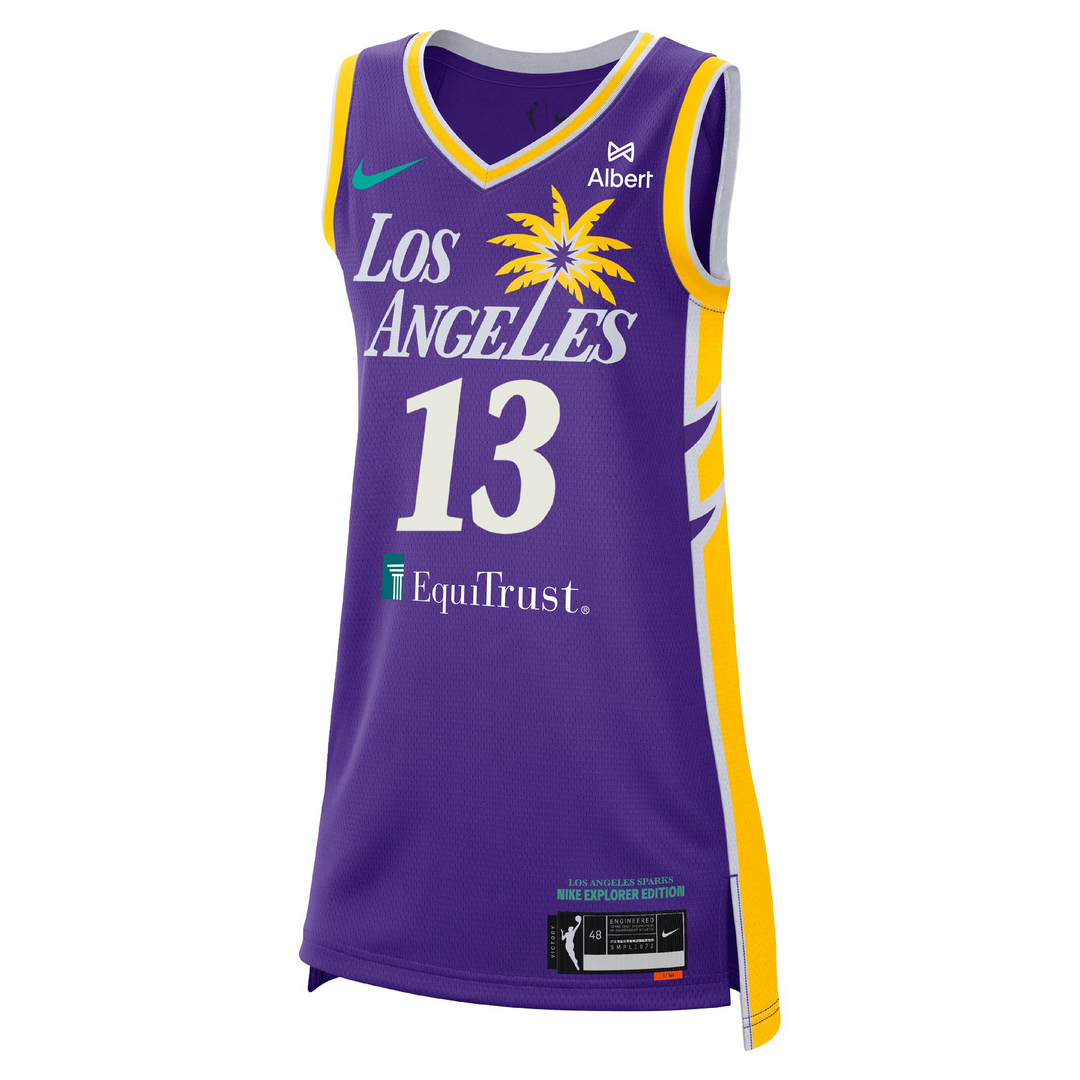 LA SPARKS SARAH ASHLEE BARKER NIKE PURPLE EXPLORER JERSEY