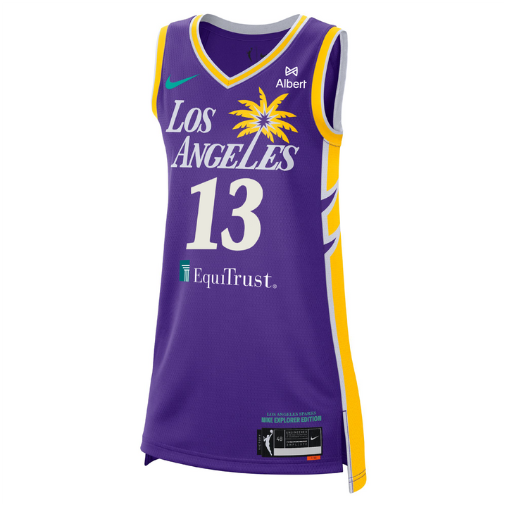 LA SPARKS SARAH ASHLEE BARKER NIKE PURPLE EXPLORER JERSEY
