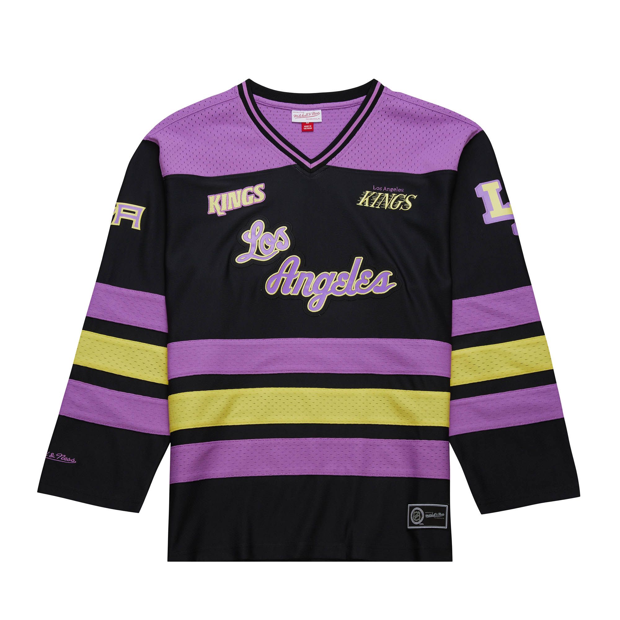 LA Kings Mitchell Ness Stateside Pastel V Neck Long Sleeve Jersey