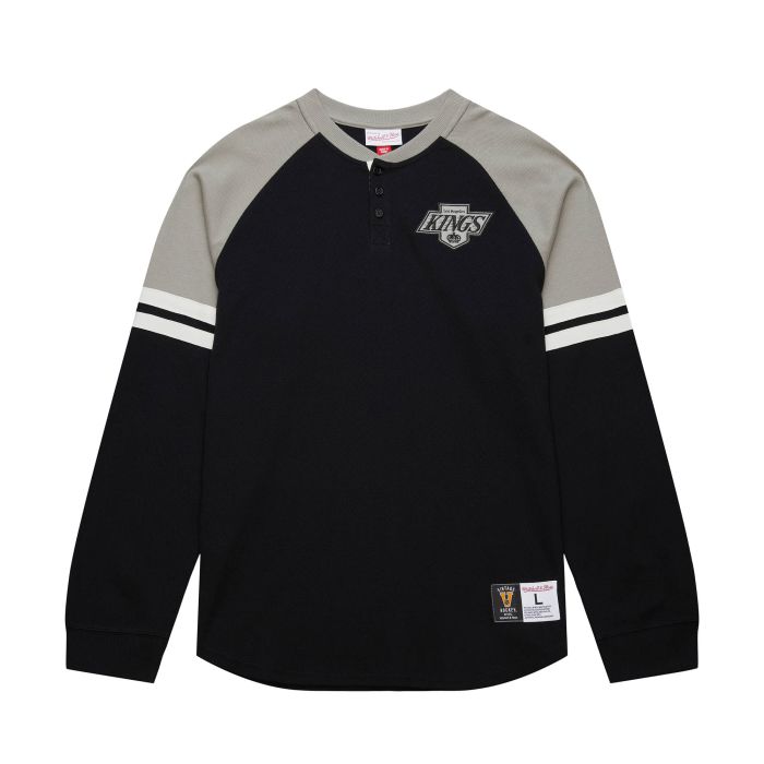 LA Kings Black/Grey Thermal Henley Long Sleeve Shirt