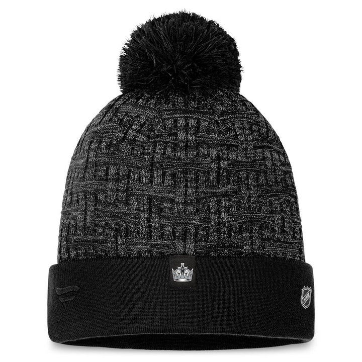 LA Kings Womens Pro Road Cuffed Pom Black Beanie