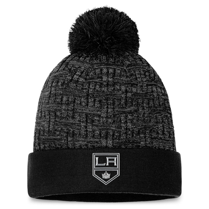 LA Kings Womens Pro Road Cuffed Pom Black Beanie