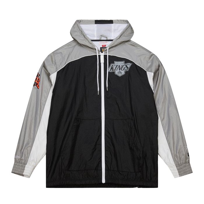 LA Kings Mitchell & Ness Black/ Grey Big Shot Premium Chevy Logo Windbreaker Jacket