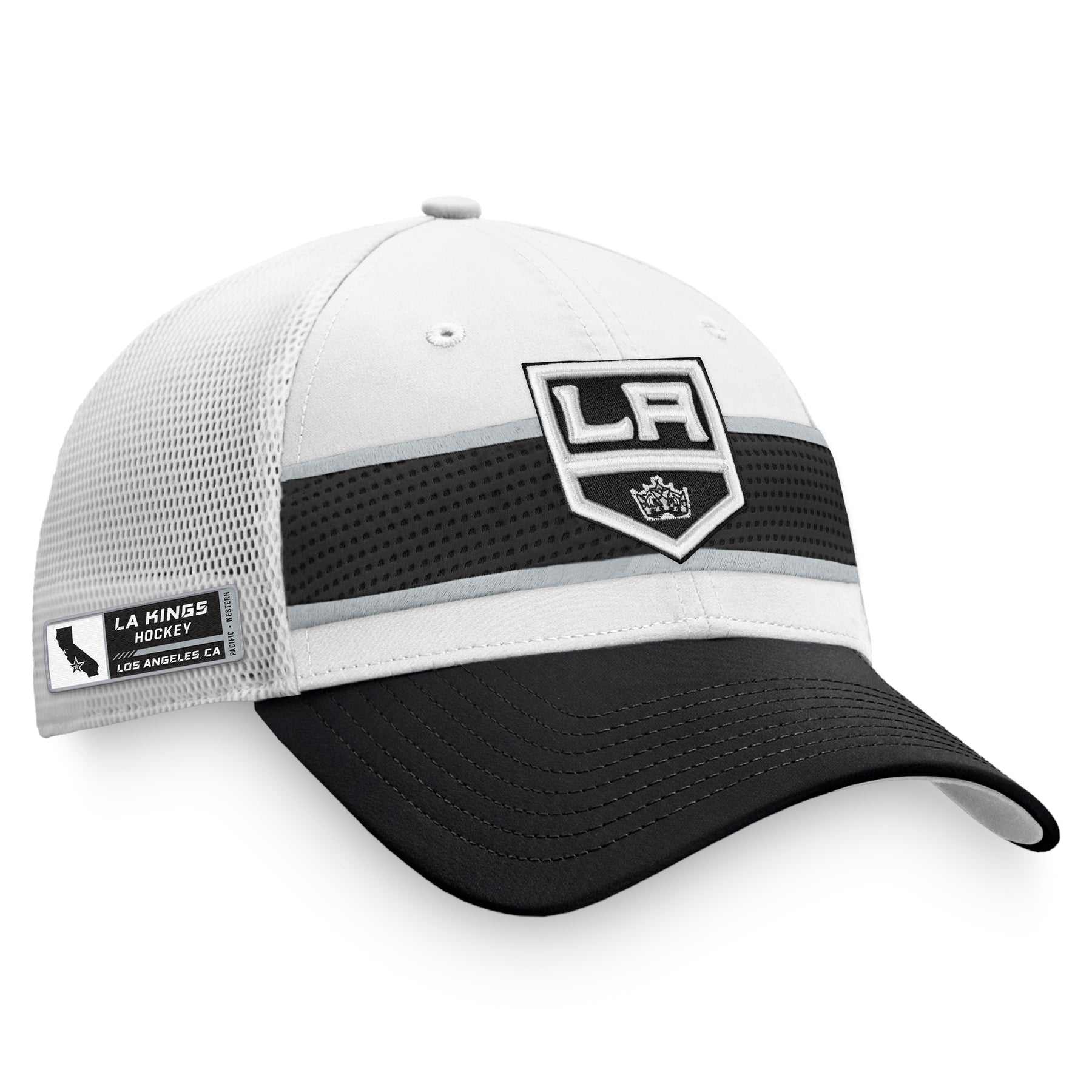 Fanatics Branded Los Angeles Kings White/Black 2021 NHL Draft Authentic Pro on Stage Trucker Snapback Hat