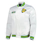 LA Galaxy 2023 Mitchell & Ness Hometown Lightweight White Satin Jacket