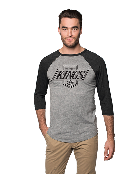 LA Kings Mens Chevy Logo Schwarber Short Sleeve Tee - Grey/Black